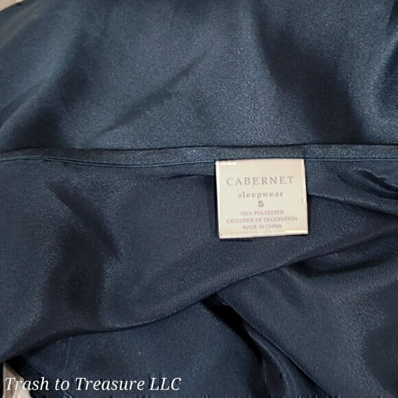 Cabernet Silky Gown Slip Dress S Green Embroidered - Picture 9 of 10